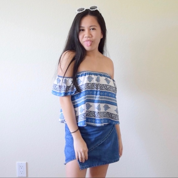 Tribal Off The Shoulder Top - Picture 1 of 4